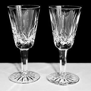 2 WATERFORD LISMORE Sherry Glasses / FINE IRISH CRYSTAL / All Hand Cut / Lovely